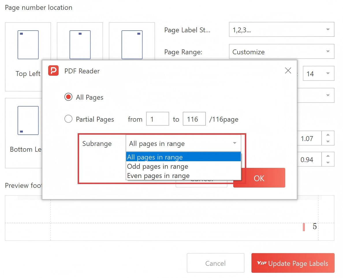 Pro Tip - Page Range and Subrange Options